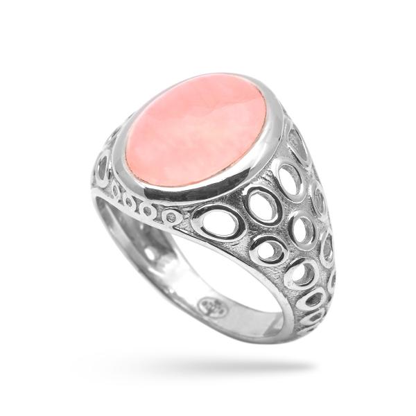 Silver Ring pink quartz Citta